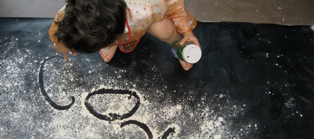 Writing in the flour